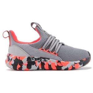 Adidas Lite Racer Adapt 7.0 Grey Solar Red Kid Sneakers EUC
